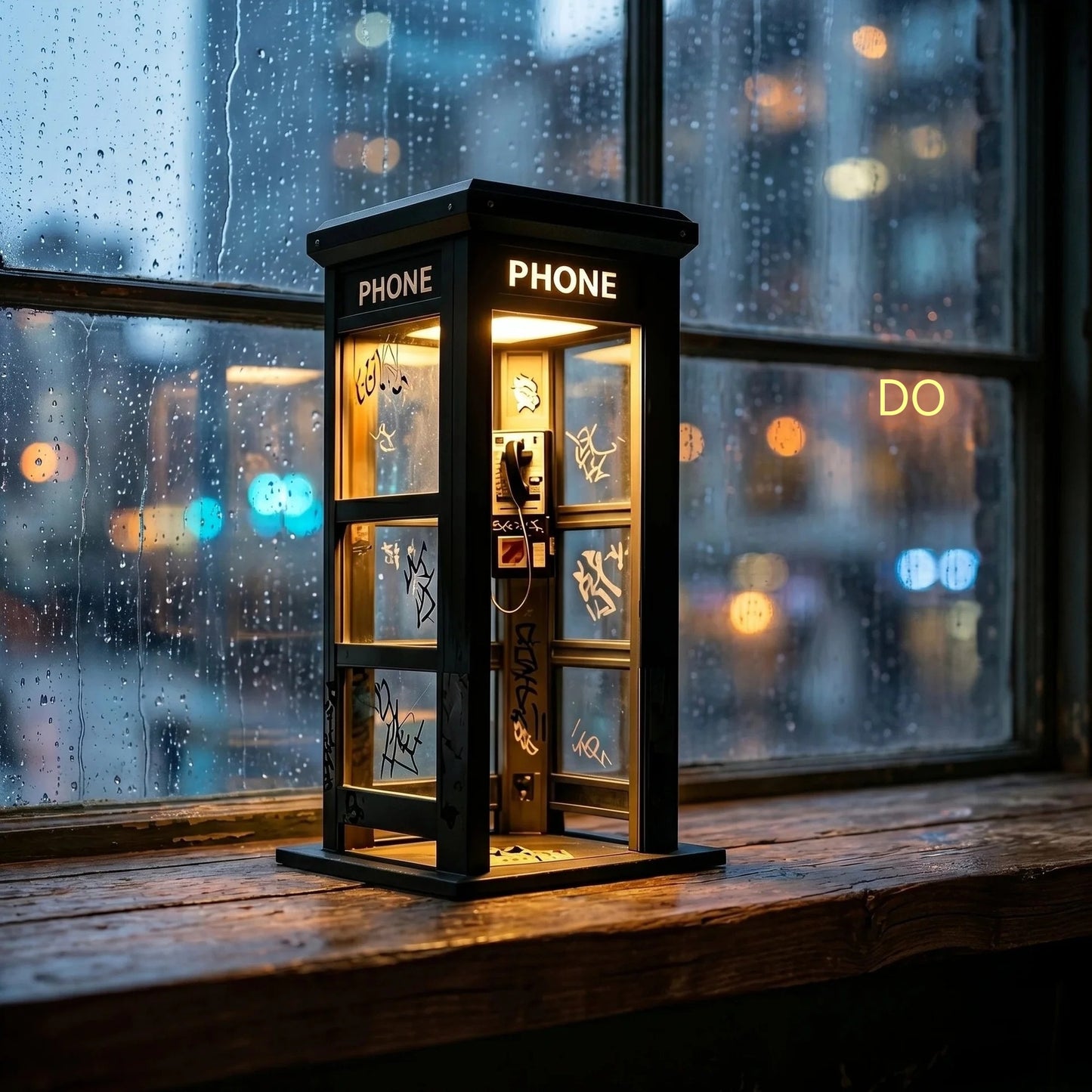 ✨⏰ LIMITIRANO IZDANJE Vintage ambijentalna lampa u obliku telefonske govornice: Nostalgičan dizajn s toplim ambijentalnim svjetlom 💡📞