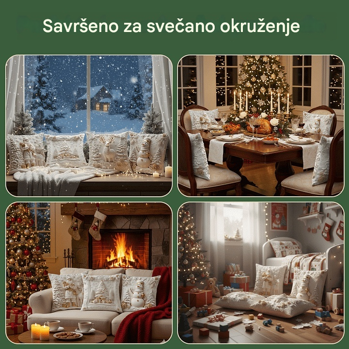 ✨🎅Božićna rasprodaja 49% POPUSTA🎄Jastučnica s božićnom tematikom 【Set od 4 dijela】