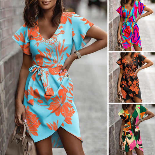 💕 2025 New Fashion Rochie cu decolteu în V cu imprimeu unic💕