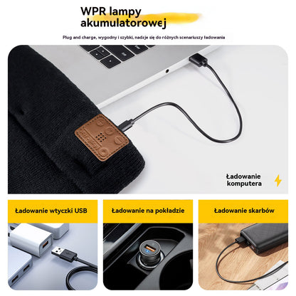 🔥🧢Ładowane czapki z LED i Bluetooth, utrzymujcie ciepło💡