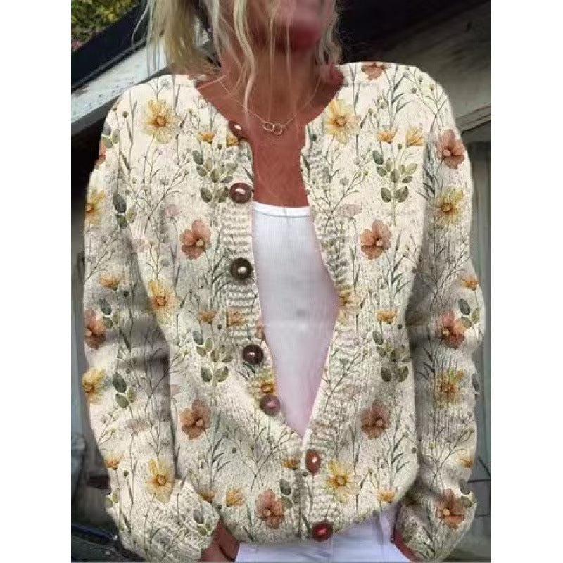 🌸🌸【50% popust】【S-5XL】Ženski kardigan z digitalnim potiskom v retro slogu