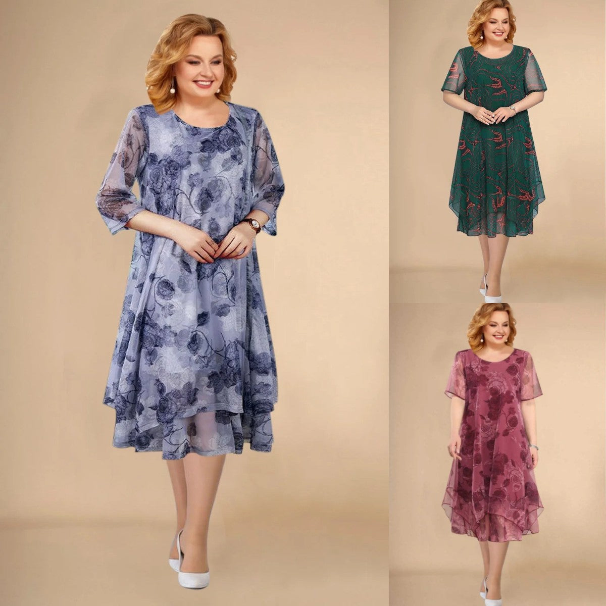 🌺👗【L-5XL】Nova ljetna modna haljina od cvjetnog šifona za 2026. - udobna i prozračna - mekana i hladna