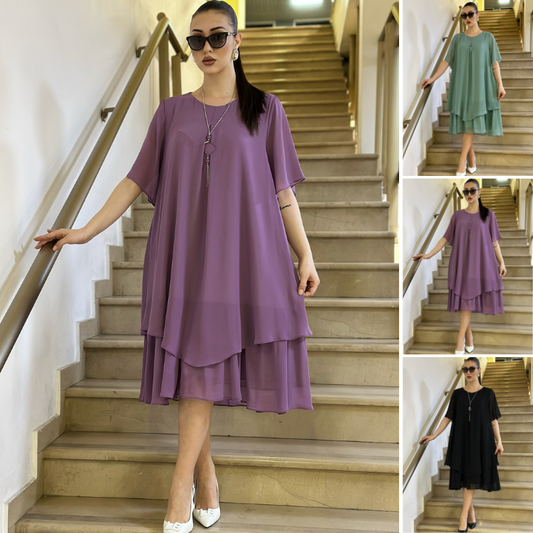 🏆【S-5XL】💃 Rochie lungă elegantă și de sifon, design de înaltă calitate