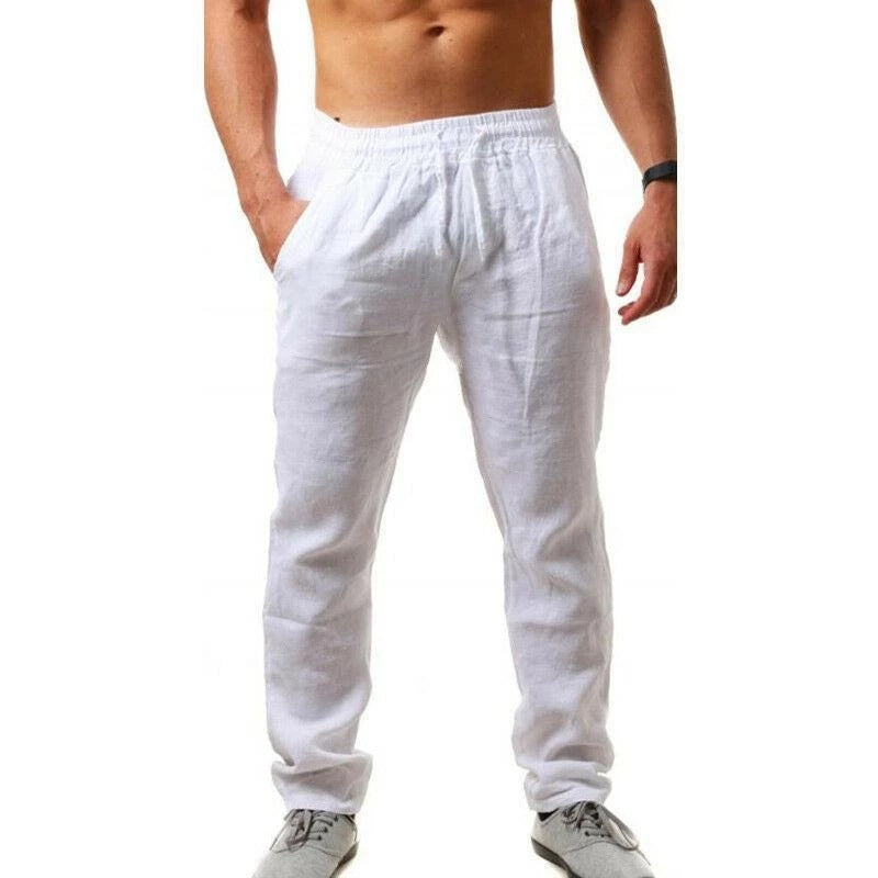 😍👖【S-4XL】💥2025 nove ljetne muške ležerne sportske hlače velike veličine, široka verzija prozračnog materijala od pamuka i lana