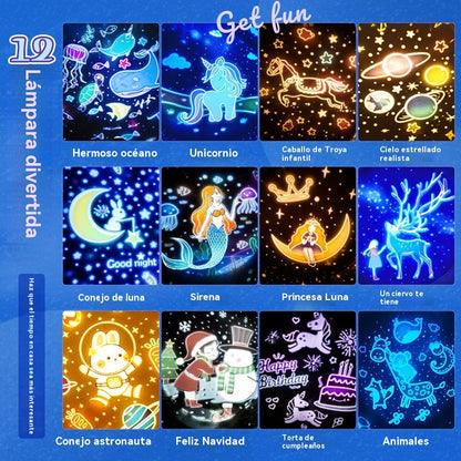 🎁 El regalo perfecto para bebés y niños ❤️Proyección de luz de cielo estrellado, luz ambiental creativa