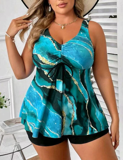 🏖️👙🌴【S-5XL】Elegante traje de baño estampado de talla grande