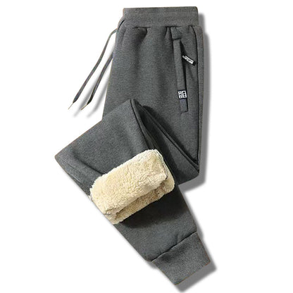 【M–5XL】Pantalones de chándal de invierno para hombre con grueso forro de sherpa – cálidos y cómodos (40–100 kg)