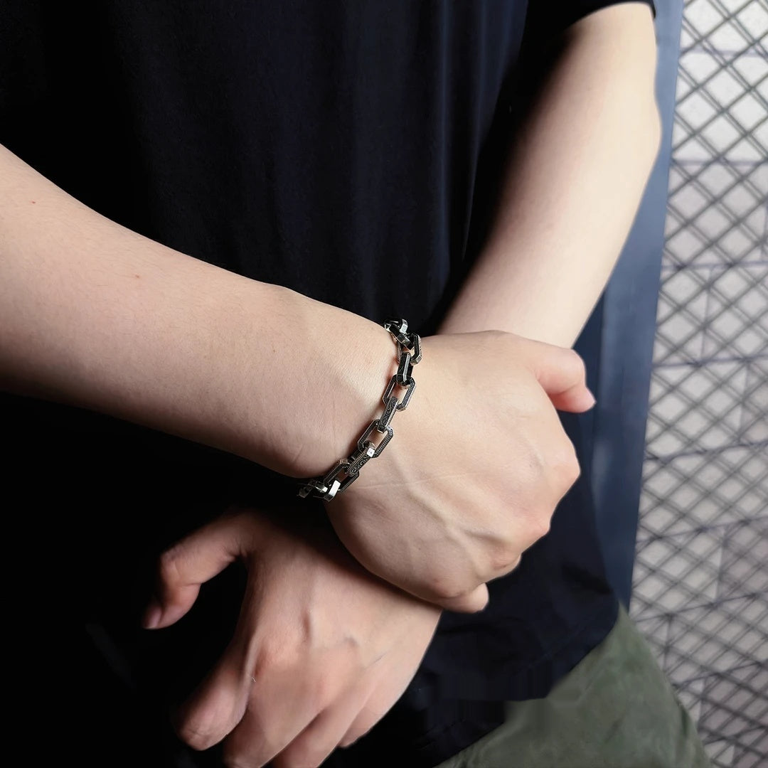 🔥Muška narukvica od uvijenih perli od srebra 925, moderan stil, otporna na habanje i ne blijedi