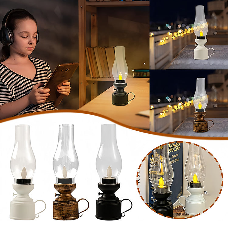 💡【Kupite 1, dobijte 1 gratis】Kreativna retro elektronička LED lampa u obliku svijeće, noćna lampa za stolni dekor
