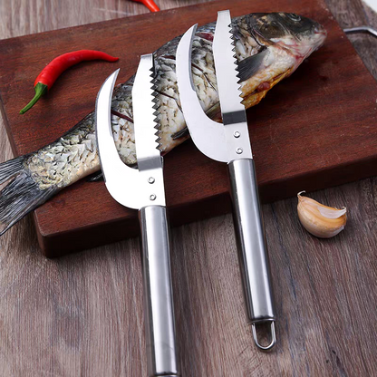 🍲🐟【Oferta 2-częściowa】Wielofunkcyjny nóż ze stali nierdzewnej do skutecznego skrobania łusek ryb