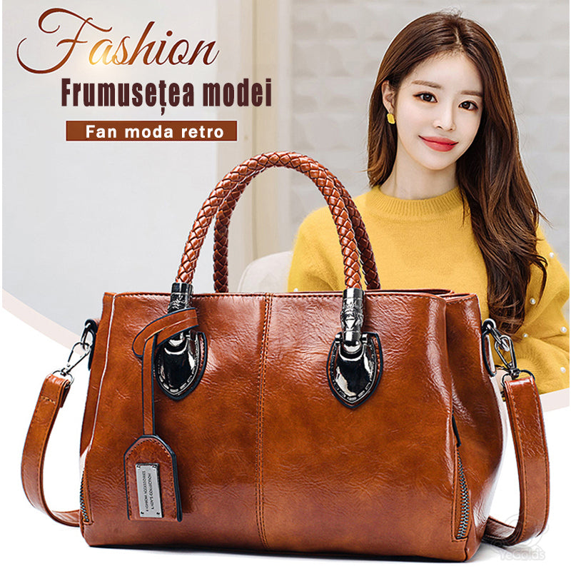 💖👜 Retro Boston kožna ženska torba, mekana kožna torba, može se nositi na jednom ramenu