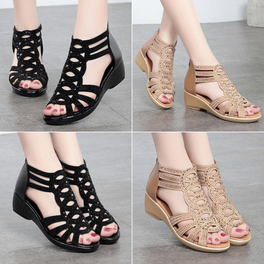 👡【35-40】Sandale srednje visine, prozračne, mekani potplat, mekana koža, moderne i fleksibilne