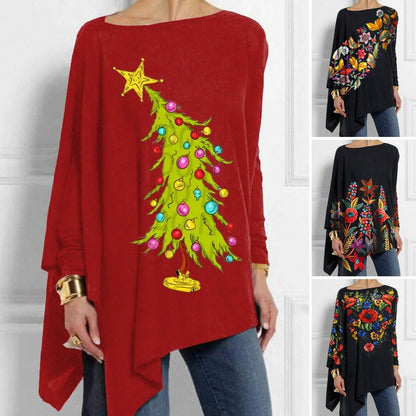 💖【S-5XL】Jesienny top z okrągłym dekoltem w stylu retro