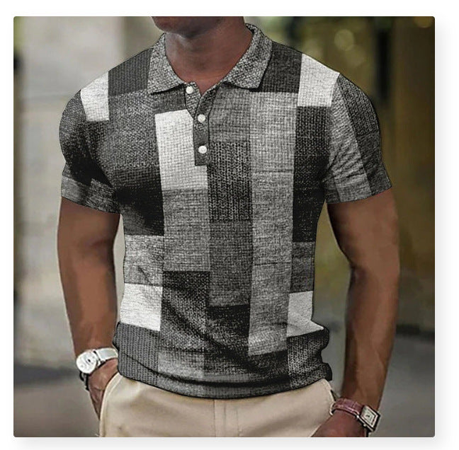 🌴👕【S-5XL】🔥✨2025 Lato Nowa męska casualowa koszulka POLO z geometrycznym wzorem