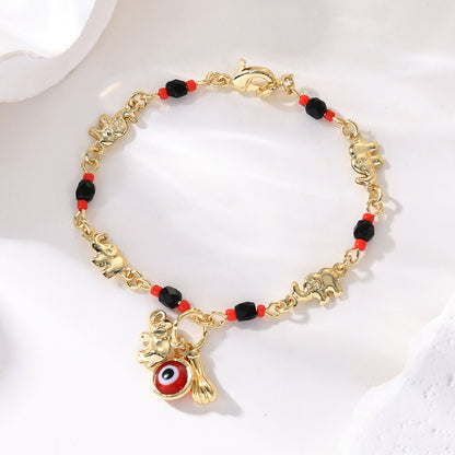📿 VREMENSKI OGRANIČENA PONUDA 50% POPUSTA! 🌀 Boho narukvica s amuletima i sretnim slonom - simbolični privjesci, podesivi oblik, pozlata i 7 stilova ✨