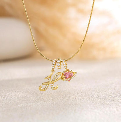 💖Kup 1, otrzymaj 1 gratis✨Stylowy naszyjnik z literą i wzorem serca🎀