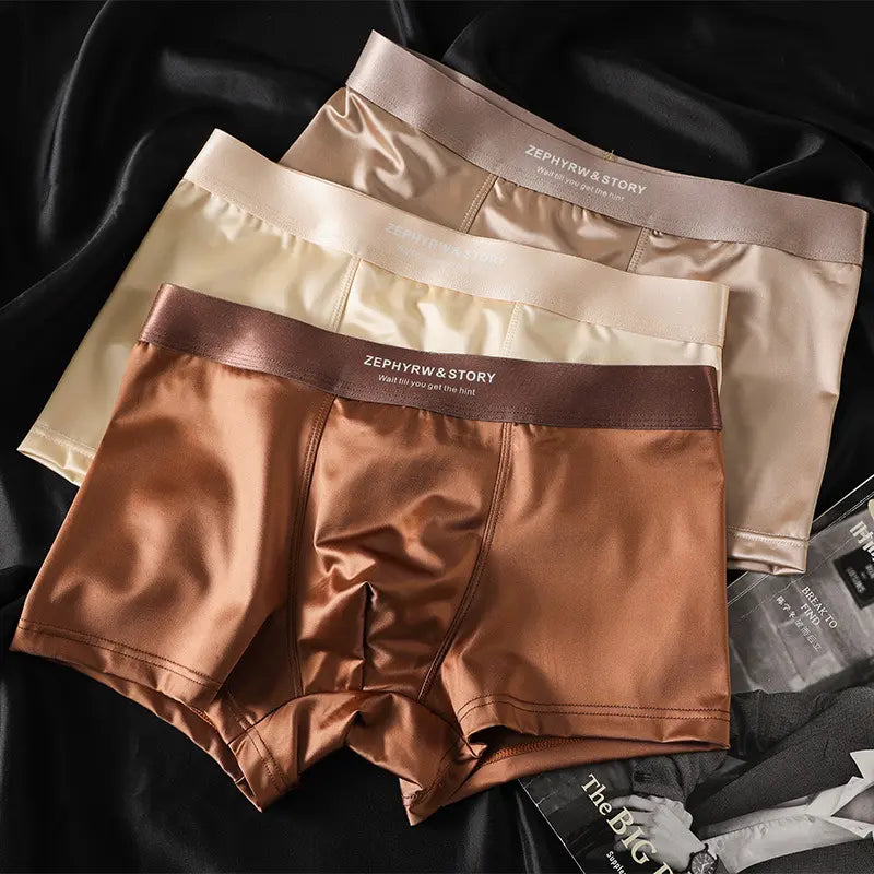 🔥【Pack de 6】Nuevos bóxers de seda fría para hombre – Bóxers de satén transpirables para verano
