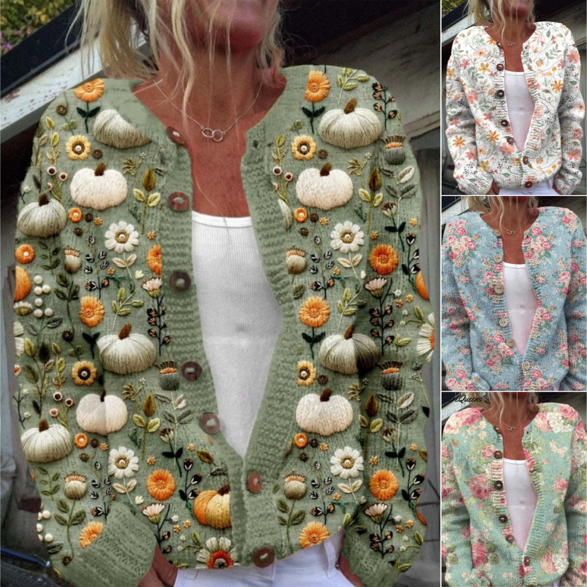 🌸🌸【50% popust】【S-5XL】Ženski kardigan z digitalnim potiskom v retro slogu