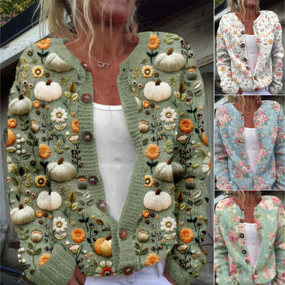 🌸🌸【50% popust】【S-5XL】Ženski kardigan z digitalnim potiskom v retro slogu
