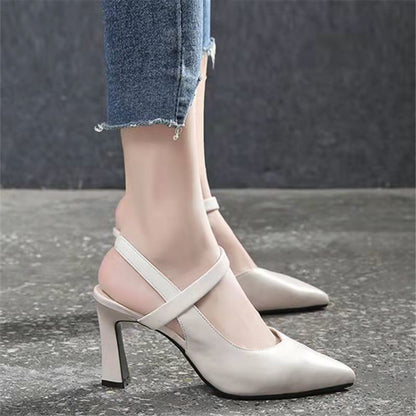 ✨✨【35-40】Elegantne cipele s debelom petom i špicastim vrhom od mekane kože