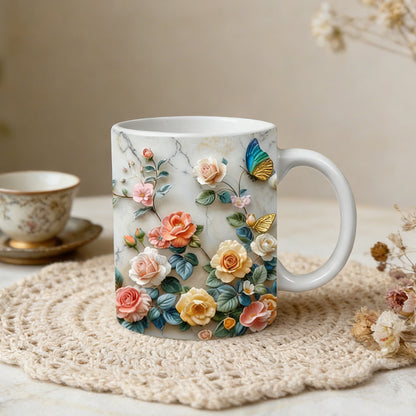 💐Keramička šalica za kavu "Proljetna ruža"