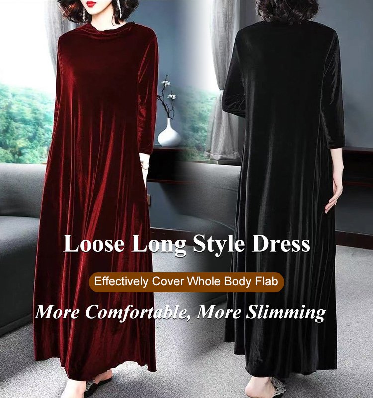 🥻【M-4XL】Rochie elegantă din catifea aurie , emanând farmec elegant din interior spre exterior