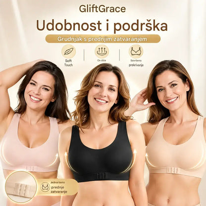 🎉ZADNJI DAN RASPRODAJE - 60% POPUSTA⚡Grudnjak s jednostavnim zatvaranjem sprijeda, korekcijom držanja i grudnjakom bez žica za potpunu potporu i udobnost
