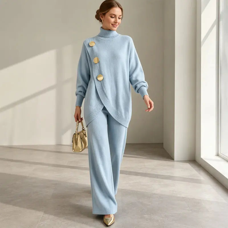 ✨🔥 U pola cijene + besplatna dostava 🚚💕 Elegantan ženski komplet: dolčevita i hlače širokih nogavica — Udobno i moderno 👗