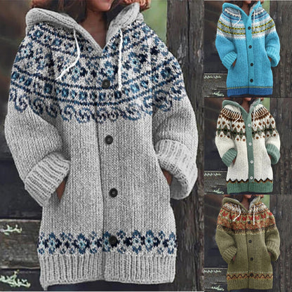 🔥【S~5XL】✨2025 Jesień/Zima Nowa Elegancka Kolorowa Kurtka z Kapturem Retro