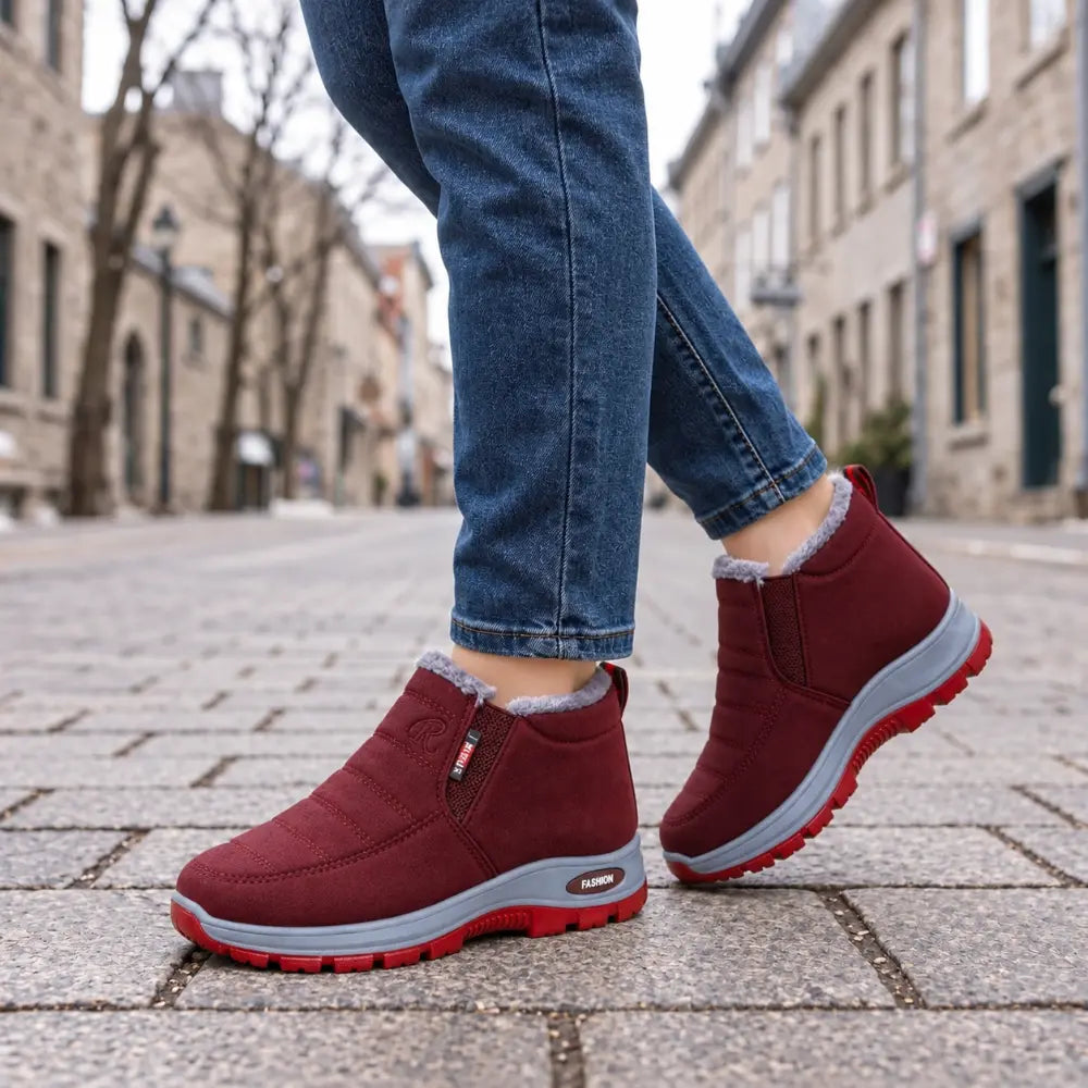 Botas de invierno unisex con forro de felpa: cálidas, cómodas y antideslizantes para el clima frío.