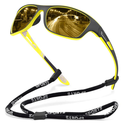 🕶Europejskie i amerykańskie okulary przeciwsłoneczne sportowe, ⚡prawdziwe kolory, ⚡wyraźna widoczność. Spolaryzowane światło noktowizyjne można stosować podczas jazdy na rowerze, wędkowania, podróży i aktywności na świeżym powietrzu