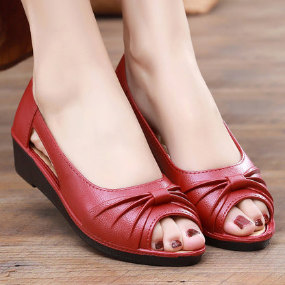 🌼【36-40】 Stylowe sandały damskie w jednolitym kolorze, miękka podeszwa na platformie, buty z wycięciami, otwarty palec u nogi, buty w kształcie kostki na lato