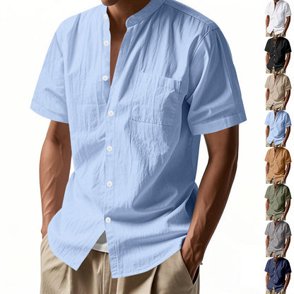 👕Muška ljetna široka lanena košulja kratkih rukava