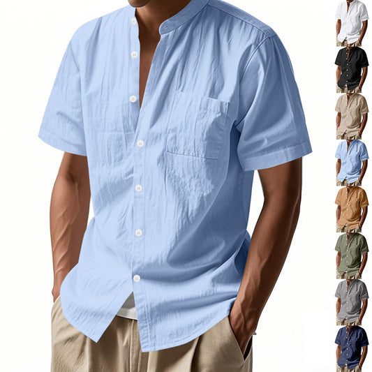 👕Muška ljetna široka lanena košulja kratkih rukava