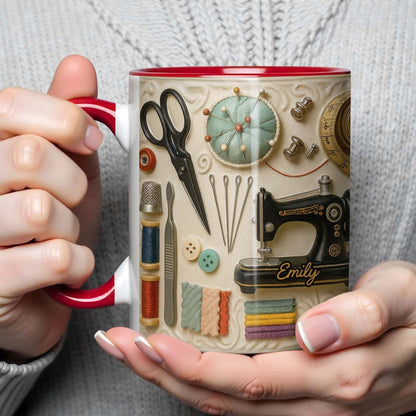 🧵☕Šalica s temom šivanja - savršen poklon za kreativne duše koje se bave šivanjem