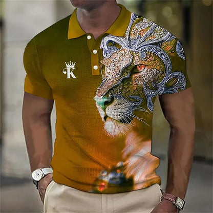 【S-6XL】Pánske polo tričko s 3D potlačou leva