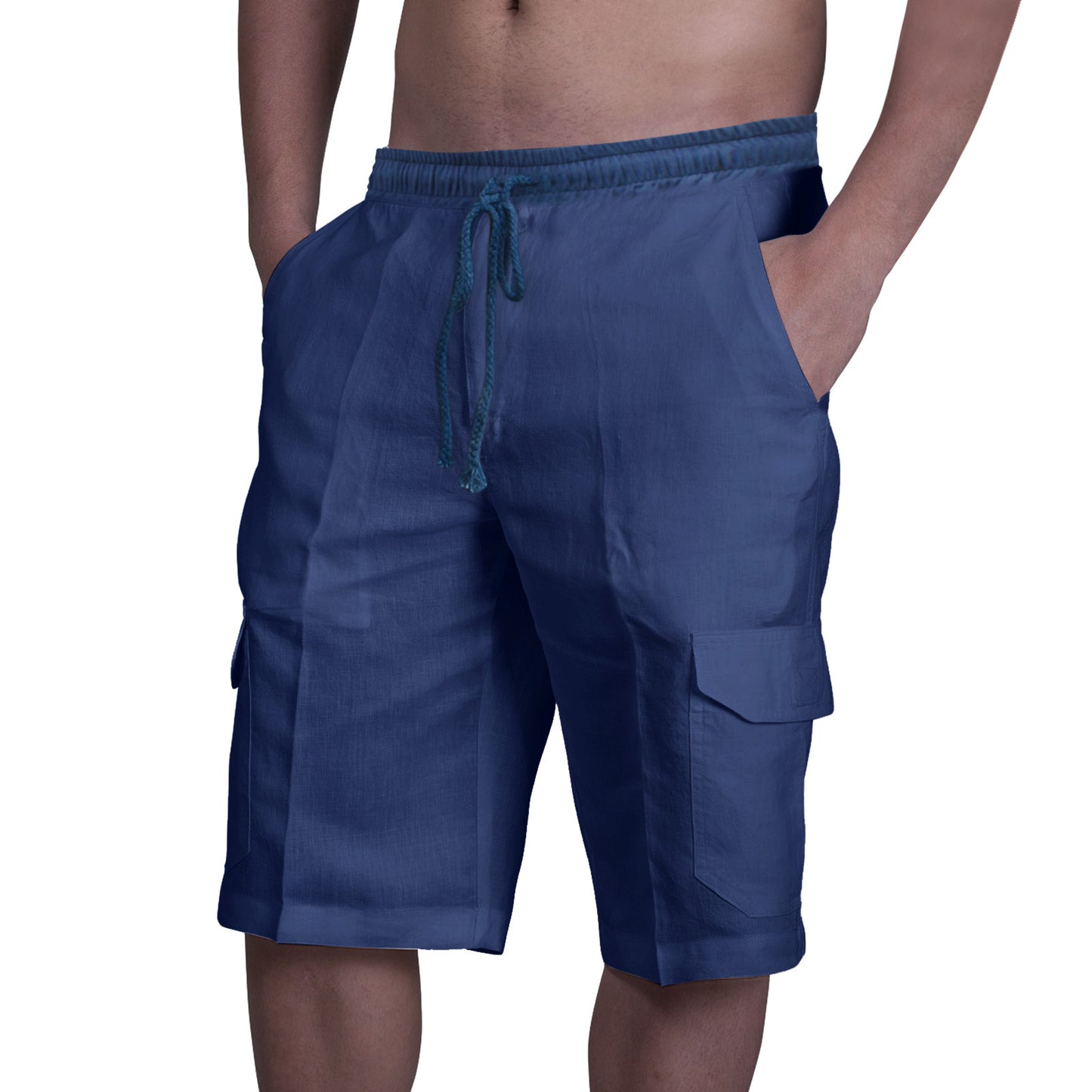 👖⛵ 50% popusta 🔥【50–100 kg】Muške lanene cargo hlače s vezicama i više džepova ✅️Plaćanje pouzećem