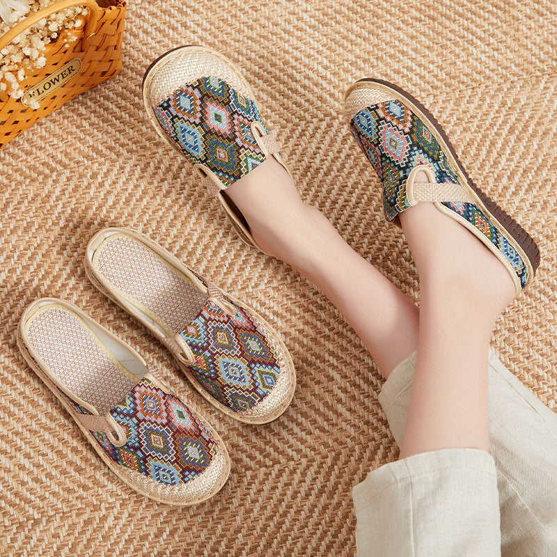 🥰💖【35-41】Kapcie damskie z miękką podeszwą z haftowanego lnu