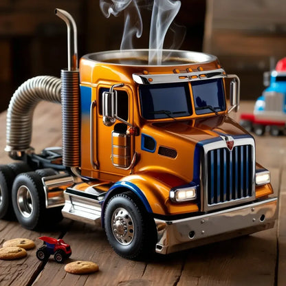 🚛Ručno izrađena šalica za kavu modela kamiona s poluprikolicom