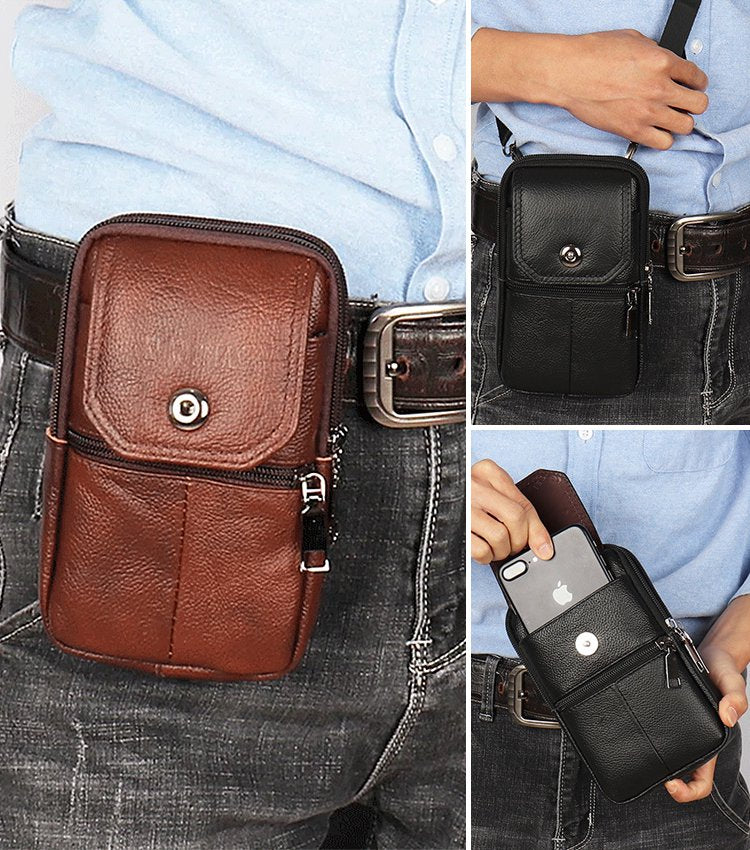 🔥🔥Bolso portátil para teléfono con diseño híbrido (crossbody y bandolera) para hombre