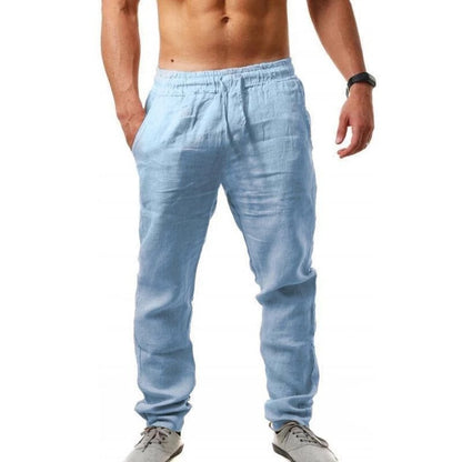 😍👖【S-4XL】💥2025 nove ljetne muške ležerne sportske hlače velike veličine, široka verzija prozračnog materijala od pamuka i lana