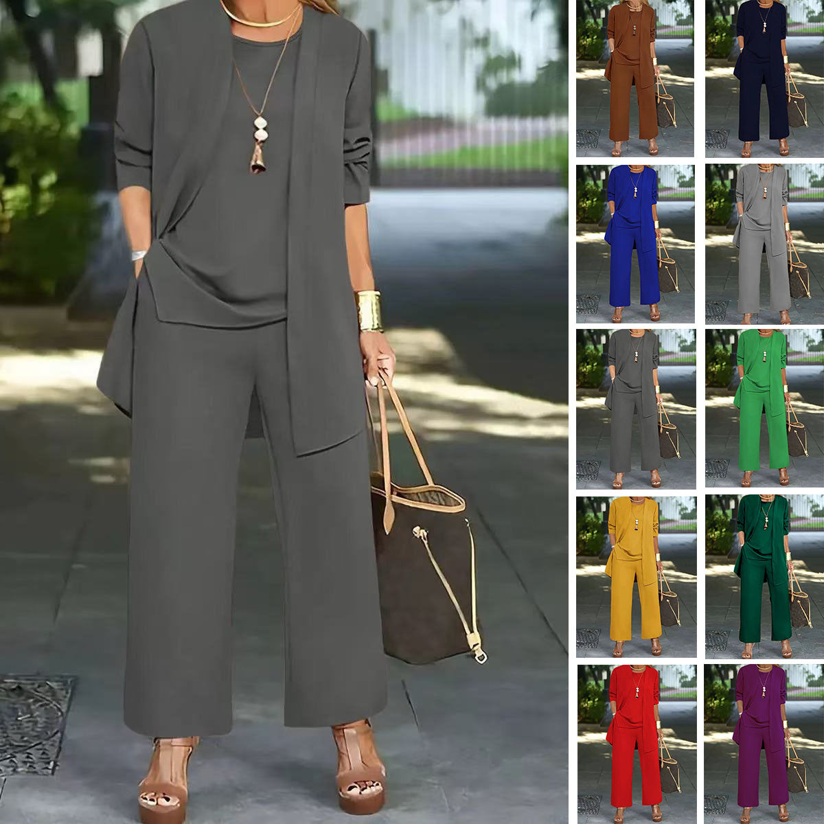🧥【S-5XL】 Ograničena ponuda: 50% popusta  Elegantni ženski set od tri dijela širokog kroja🍂