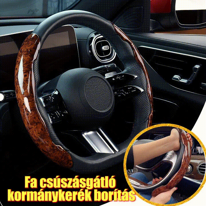🚗[Αγοράστε ένα, πάρτε δύο δωρεάν] Αντιολισθητικό κάλυμμα τιμονιού αυτοκινήτου από ξύλο
