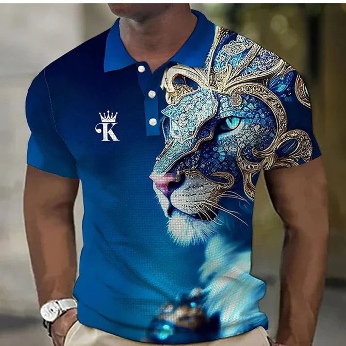 Muška polo majica s 3D printom lava (veličine S-6XL)