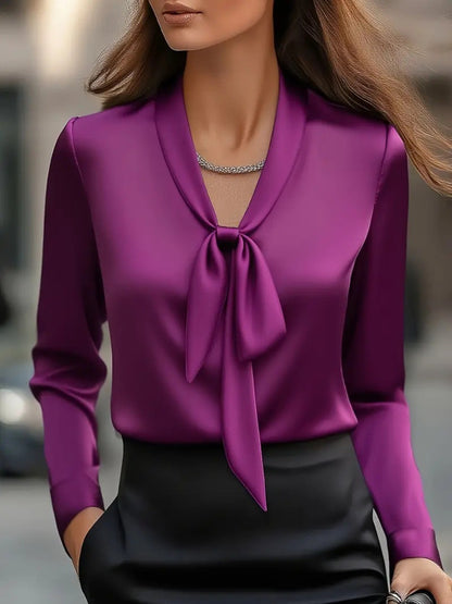 💖🍂【S-2XL】Jesenska moda, elegantan temperament, ženska jednobojna košulja dugih rukava