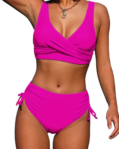 💖👙【Popust na novi proizvod】🌴【S-3XL】Novi ženski jednostavni jednobojni, brzosušeći, udobni, prozračni bikini kupaći kostim za ljeto