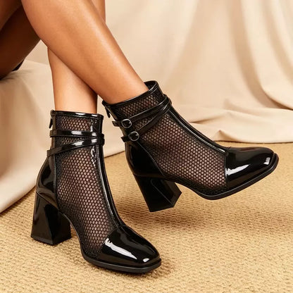 👢✨Elegantne kratke gležnjače u francuskom stilu s finom mrežicom i lakiranom kožom✅Plaćanje pouzećem