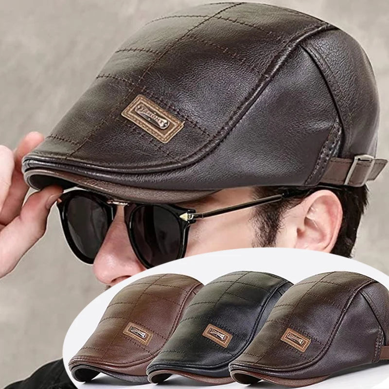 🔥2025 męski beret retro ze skóry premium, super łatwy w użyciu, bardzo praktyczny