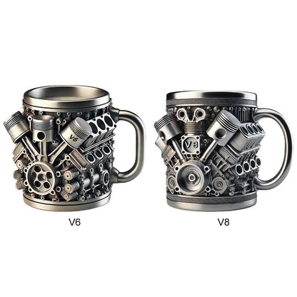 🎁☕Šalica za kavu Creative Engine V6V8 od nehrđajućeg čelika