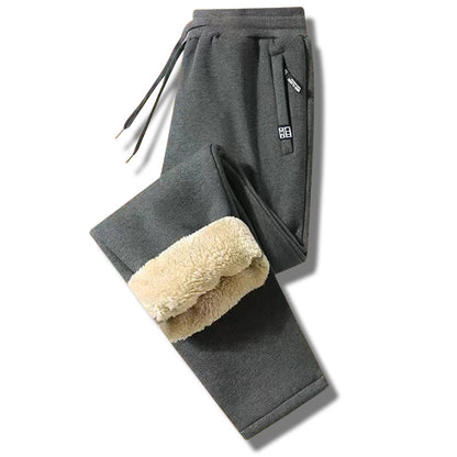 【M–5XL】Pantalones de chándal de invierno para hombre con grueso forro de sherpa – cálidos y cómodos (40–100 kg)